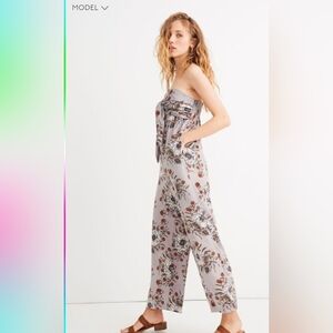 Madewell Gray Floral Jumpsuit